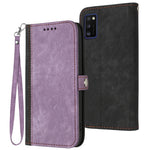 Custodia per telefono in pelle con cinturino a mano doppia piega con fibbia laterale, For Samsung Galaxy A40, For Samsung Galaxy A41, For Samsung Galaxy A42 5G, For Samsung Galaxy A50
