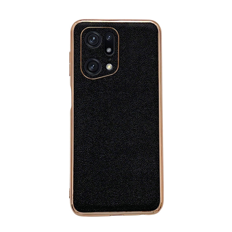 Custodia per telefono con placcatura nano serie Luolai in vera pelle, For OPPO Find X5, For Motorola Moto S30 Pro, For OPPO Find X5 Pro, For Motorola Moto X30 Pro / Edge 30 Ultra