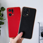 Custodia per telefono con placcatura nano serie Luolai in vera pelle, For OPPO Find X5, For Motorola Moto S30 Pro, For OPPO Find X5 Pro, For Motorola Moto X30 Pro / Edge 30 Ultra