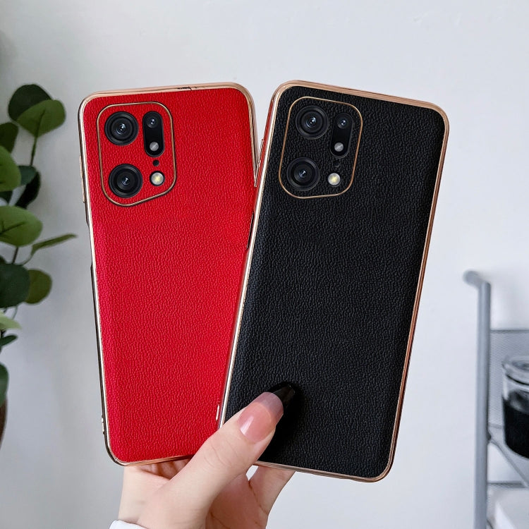 Custodia per telefono con placcatura nano serie Luolai in vera pelle, For OPPO Find X5, For Motorola Moto S30 Pro, For OPPO Find X5 Pro, For Motorola Moto X30 Pro / Edge 30 Ultra