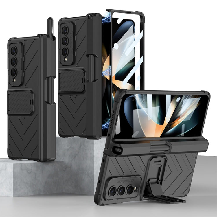 Custodia per armatura pieghevole magnetica integrata GKK con custodia per penna a pressione, For Samsung Galaxy Z Fold4