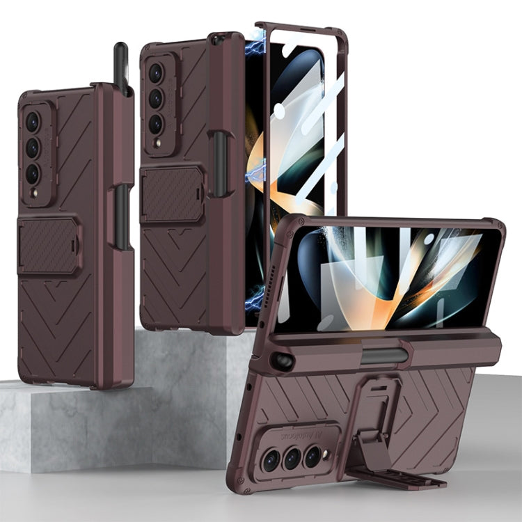 Custodia per armatura pieghevole magnetica integrata GKK con custodia per penna a pressione, For Samsung Galaxy Z Fold4