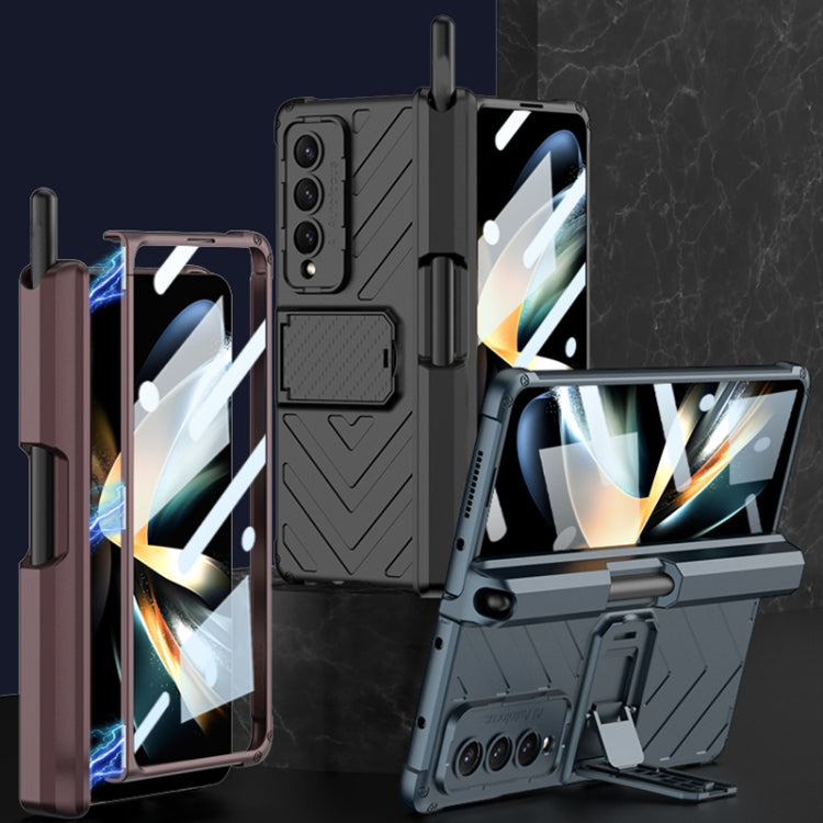 Custodia per armatura pieghevole magnetica integrata GKK con custodia per penna a pressione, For Samsung Galaxy Z Fold4