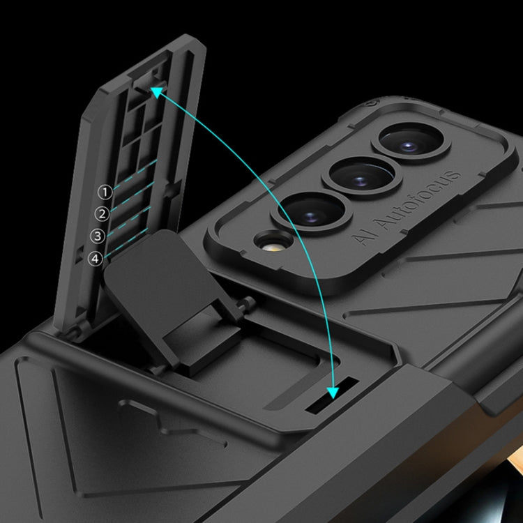 Custodia per armatura pieghevole magnetica integrata GKK con custodia per penna a pressione, For Samsung Galaxy Z Fold4