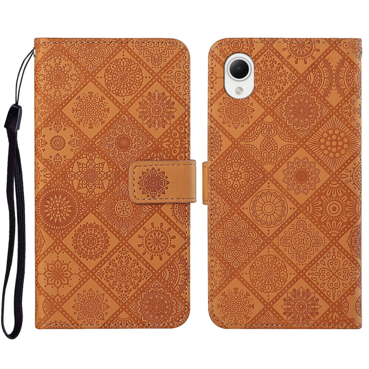 Custodia per cellulare in pelle con motivo goffrato stile etnico, For Samsung Galaxy A14 5G, For Samsung Galaxy A23e, For OPPO A17