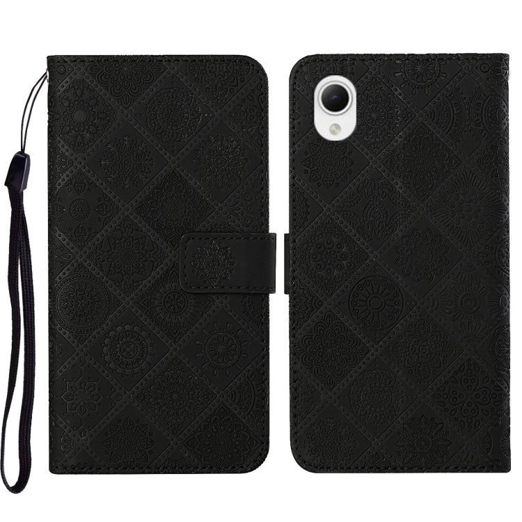Custodia per cellulare in pelle con motivo goffrato stile etnico, For Samsung Galaxy A14 5G, For Samsung Galaxy A23e, For OPPO A17