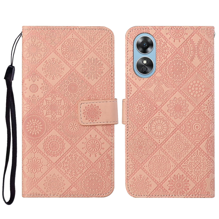 Custodia per cellulare in pelle con motivo goffrato stile etnico, For Samsung Galaxy A14 5G, For Samsung Galaxy A23e, For OPPO A17