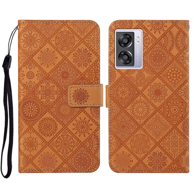Custodia per cellulare in pelle con motivo goffrato stile etnico, For OPPO A57 2022, For OPPO Reno8, For OPPO Reno8 Pro