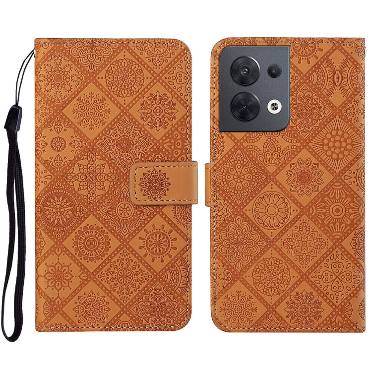 Custodia per cellulare in pelle con motivo goffrato stile etnico, For OPPO A57 2022, For OPPO Reno8, For OPPO Reno8 Pro