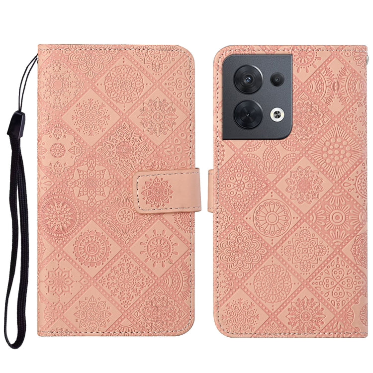 Custodia per cellulare in pelle con motivo goffrato stile etnico, For OPPO A57 2022, For OPPO Reno8, For OPPO Reno8 Pro
