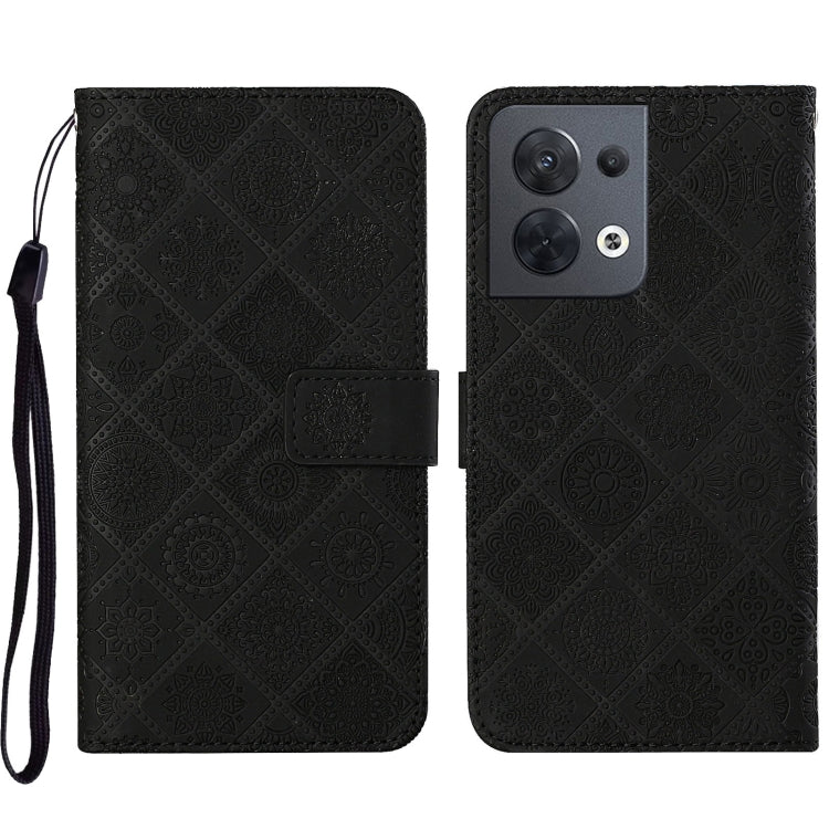 Custodia per cellulare in pelle con motivo goffrato stile etnico, For OPPO A57 2022, For OPPO Reno8, For OPPO Reno8 Pro