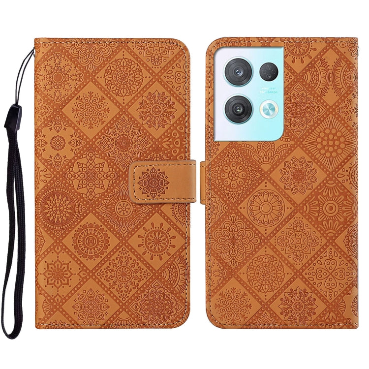 Custodia per cellulare in pelle con motivo goffrato stile etnico, For OPPO A57 2022, For OPPO Reno8, For OPPO Reno8 Pro