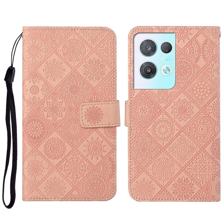 Custodia per cellulare in pelle con motivo goffrato stile etnico, For OPPO A57 2022, For OPPO Reno8, For OPPO Reno8 Pro