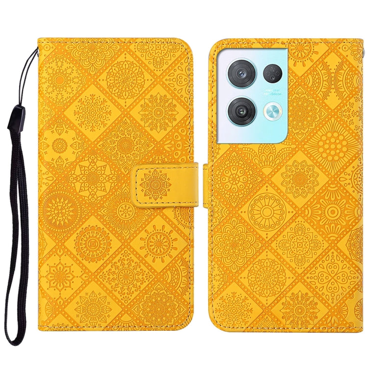 Custodia per cellulare in pelle con motivo goffrato stile etnico, For OPPO A57 2022, For OPPO Reno8, For OPPO Reno8 Pro