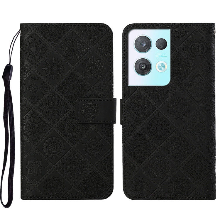 Custodia per cellulare in pelle con motivo goffrato stile etnico, For OPPO A57 2022, For OPPO Reno8, For OPPO Reno8 Pro