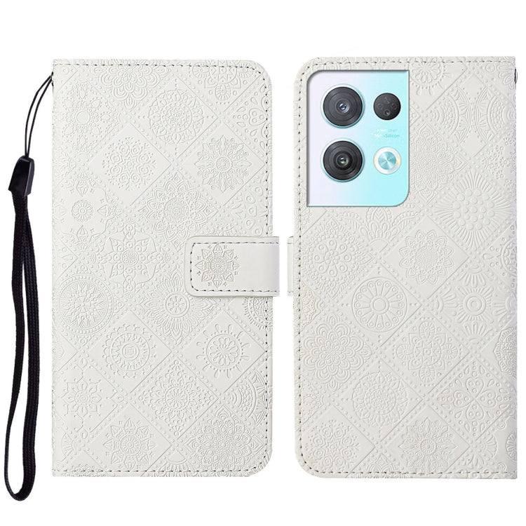 Custodia per cellulare in pelle con motivo goffrato stile etnico, For OPPO A57 2022, For OPPO Reno8, For OPPO Reno8 Pro
