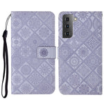 Custodia per cellulare in pelle con motivo goffrato stile etnico, For Samsung Galaxy S23 5G, For Samsung Galaxy S23+ 5G, For Samsung Galaxy S23 Ultra 5G
