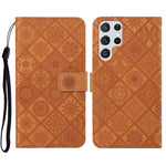 Custodia per cellulare in pelle con motivo goffrato stile etnico, For Samsung Galaxy S23 5G, For Samsung Galaxy S23+ 5G, For Samsung Galaxy S23 Ultra 5G