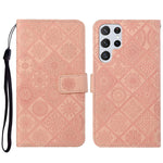 Custodia per cellulare in pelle con motivo goffrato stile etnico, For Samsung Galaxy S23 5G, For Samsung Galaxy S23+ 5G, For Samsung Galaxy S23 Ultra 5G