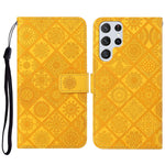 Custodia per cellulare in pelle con motivo goffrato stile etnico, For Samsung Galaxy S23 5G, For Samsung Galaxy S23+ 5G, For Samsung Galaxy S23 Ultra 5G