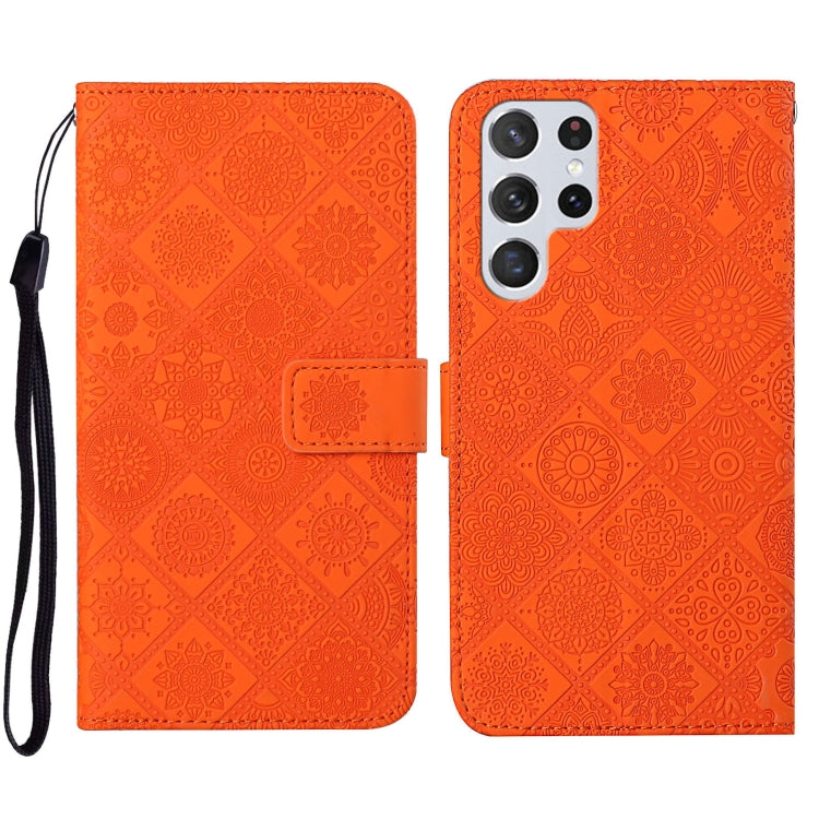Custodia per cellulare in pelle con motivo goffrato stile etnico, For Samsung Galaxy S23 5G, For Samsung Galaxy S23+ 5G, For Samsung Galaxy S23 Ultra 5G