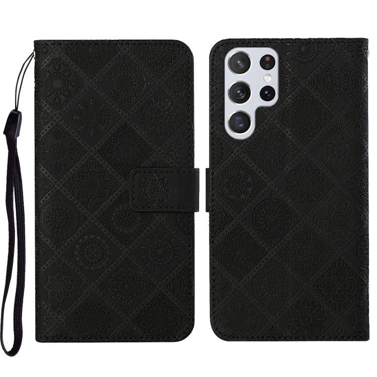 Custodia per cellulare in pelle con motivo goffrato stile etnico, For Samsung Galaxy S23 5G, For Samsung Galaxy S23+ 5G, For Samsung Galaxy S23 Ultra 5G