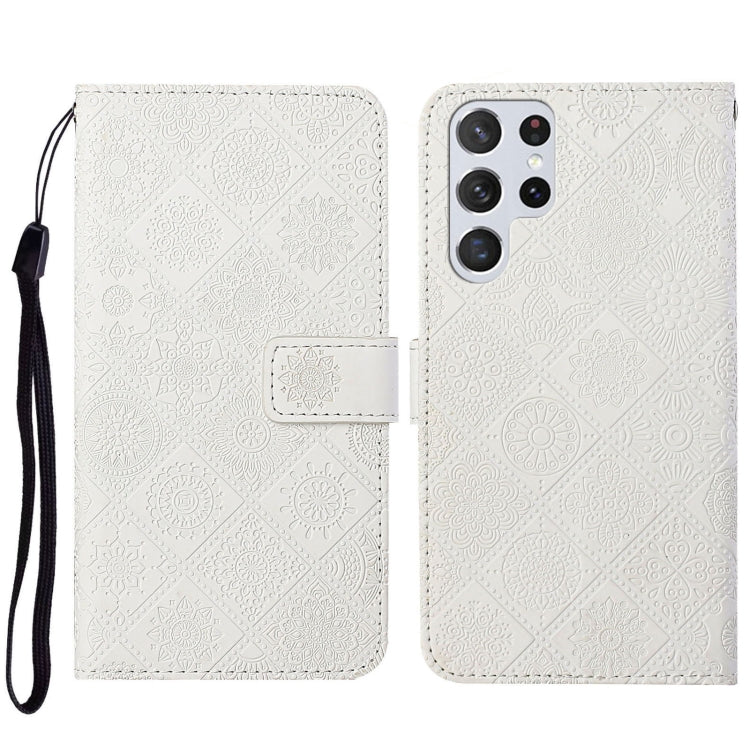 Custodia per cellulare in pelle con motivo goffrato stile etnico, For Samsung Galaxy S23 5G, For Samsung Galaxy S23+ 5G, For Samsung Galaxy S23 Ultra 5G