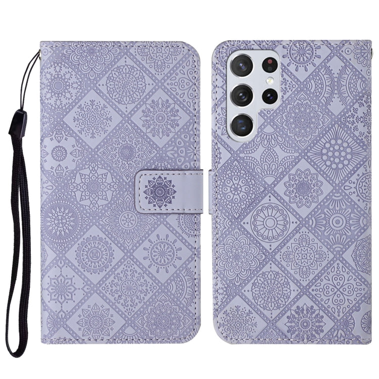 Custodia per cellulare in pelle con motivo goffrato stile etnico, For Samsung Galaxy S23 5G, For Samsung Galaxy S23+ 5G, For Samsung Galaxy S23 Ultra 5G