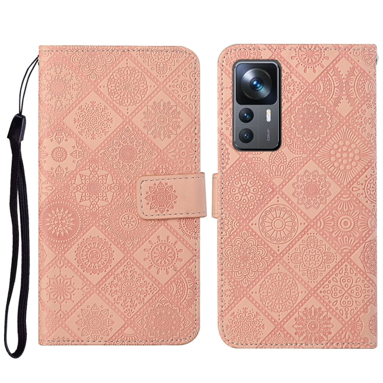 Custodia per cellulare in pelle con motivo goffrato stile etnico, For Xiaomi 12T / 12T Pro / Redmi K50 Ultra