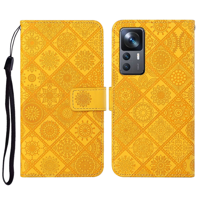 Custodia per cellulare in pelle con motivo goffrato stile etnico, For Xiaomi 12T / 12T Pro / Redmi K50 Ultra