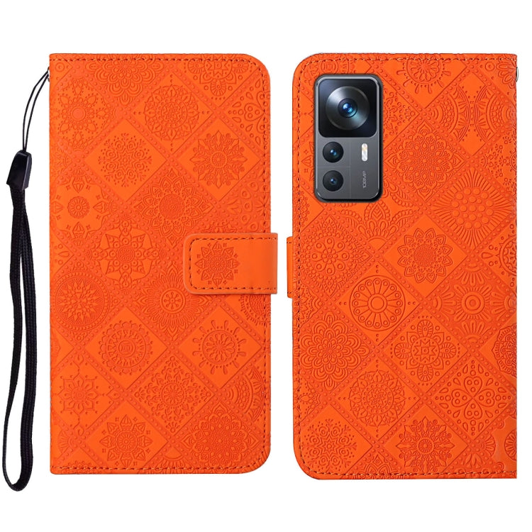 Custodia per cellulare in pelle con motivo goffrato stile etnico, For Xiaomi 12T / 12T Pro / Redmi K50 Ultra