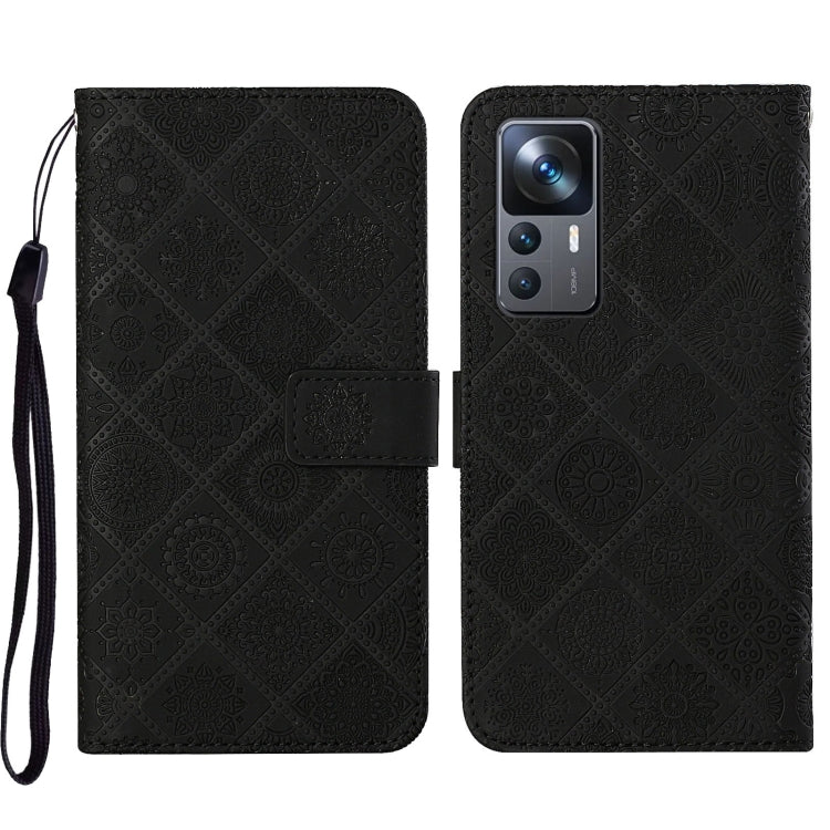 Custodia per cellulare in pelle con motivo goffrato stile etnico, For Xiaomi 12T / 12T Pro / Redmi K50 Ultra