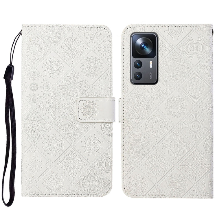 Custodia per cellulare in pelle con motivo goffrato stile etnico, For Xiaomi 12T / 12T Pro / Redmi K50 Ultra