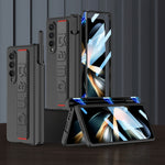 Custodia per telefono con cerniera pieghevole magnetica integrata GKK con cinturino da polso e portapenne, For Samsung Galaxy Z Fold4