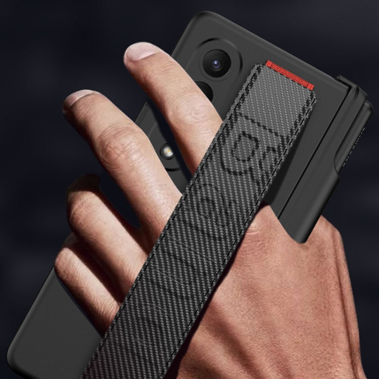 Custodia per telefono con cerniera pieghevole magnetica integrata GKK con cinturino da polso e portapenne, For Samsung Galaxy Z Fold4