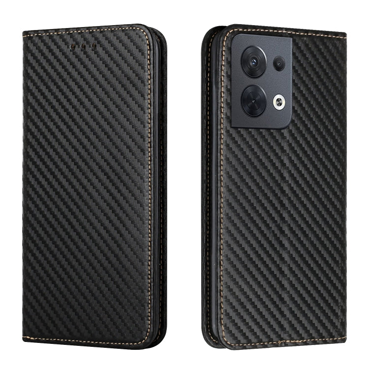 Custodia per telefono in pelle con vibrazione magnetica in fibra di carbonio, For OPPO Reno8, For OPPO Reno8 Pro, For Samsung Galaxy S23 5G, For Samsung Galaxy S23+ 5G