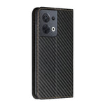 Custodia per telefono in pelle con vibrazione magnetica in fibra di carbonio, For OPPO Reno8, For OPPO Reno8 Pro, For Samsung Galaxy S23 5G, For Samsung Galaxy S23+ 5G