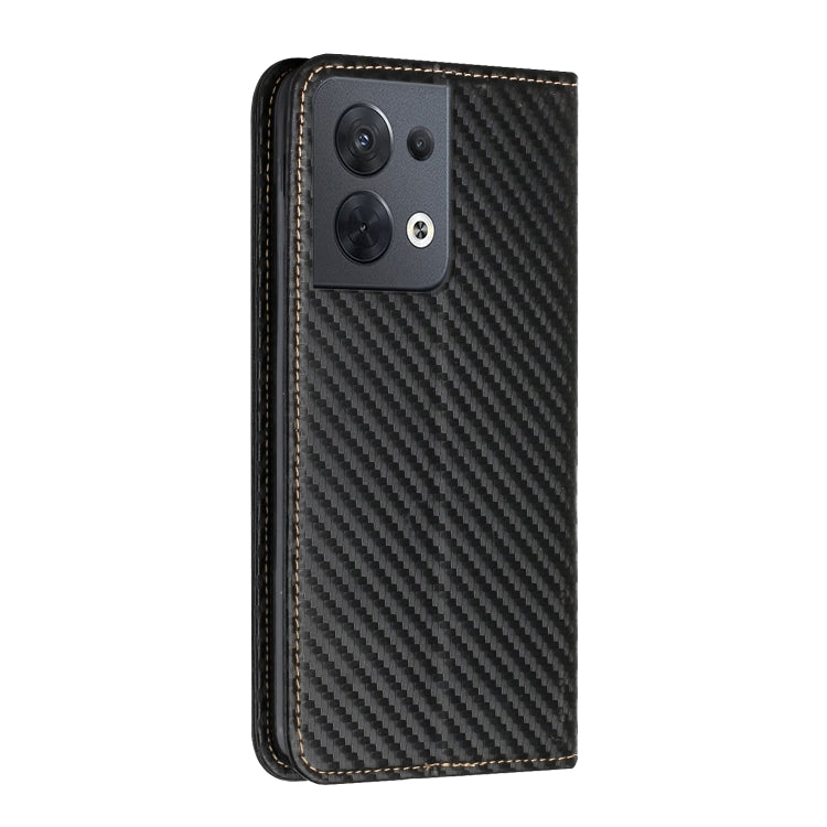 Custodia per telefono in pelle con vibrazione magnetica in fibra di carbonio, For OPPO Reno8, For OPPO Reno8 Pro, For Samsung Galaxy S23 5G, For Samsung Galaxy S23+ 5G