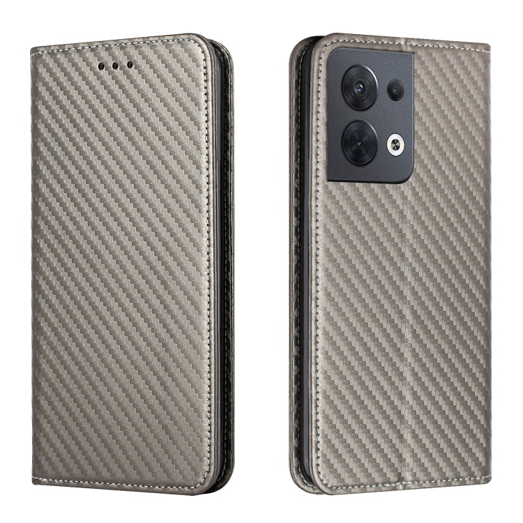 Custodia per telefono in pelle con vibrazione magnetica in fibra di carbonio, For OPPO Reno8, For OPPO Reno8 Pro, For Samsung Galaxy S23 5G, For Samsung Galaxy S23+ 5G