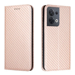 Custodia per telefono in pelle con vibrazione magnetica in fibra di carbonio, For OPPO Reno8, For OPPO Reno8 Pro, For Samsung Galaxy S23 5G, For Samsung Galaxy S23+ 5G
