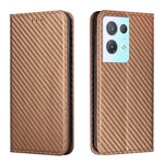 Custodia per telefono in pelle con vibrazione magnetica in fibra di carbonio, For OPPO Reno8, For OPPO Reno8 Pro, For Samsung Galaxy S23 5G, For Samsung Galaxy S23+ 5G