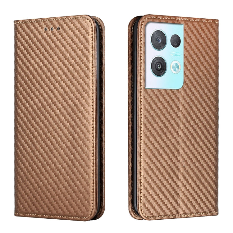 Custodia per telefono in pelle con vibrazione magnetica in fibra di carbonio, For OPPO Reno8, For OPPO Reno8 Pro, For Samsung Galaxy S23 5G, For Samsung Galaxy S23+ 5G