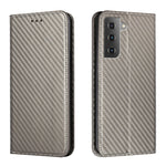 Custodia per telefono in pelle con vibrazione magnetica in fibra di carbonio, For OPPO Reno8, For OPPO Reno8 Pro, For Samsung Galaxy S23 5G, For Samsung Galaxy S23+ 5G