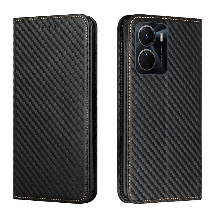 Custodia per telefono in pelle con vibrazione magnetica in fibra di carbonio, For Samsung Galaxy S23 Ultra 5G, For vivo Y16, For vivo Y22s, For Xiaomi Redmi A1