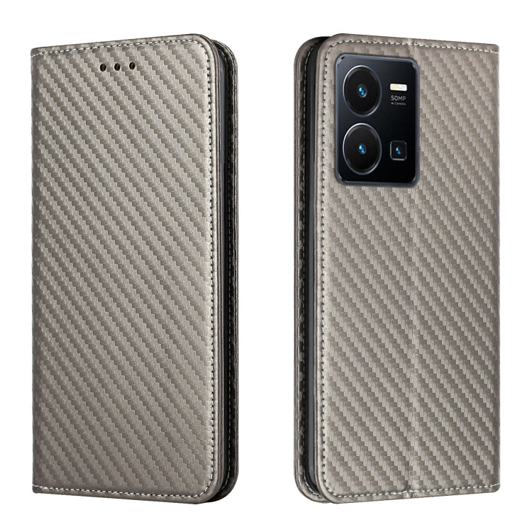 Custodia per telefono in pelle con vibrazione magnetica in fibra di carbonio, For Samsung Galaxy S23 Ultra 5G, For vivo Y16, For vivo Y22s, For Xiaomi Redmi A1