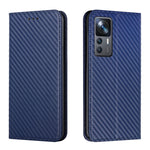 Custodia per telefono in pelle con vibrazione magnetica in fibra di carbonio, For Xiaomi 12T / 12T Pro / Redmi K50 Ultra