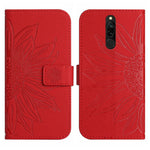Skin Feel Custodia per cellulare in pelle con motivo a fiori di sole con cordino, For Xiaomi Redmi 8 / 8A, For Xiaomi Redmi 9 / POCO M2