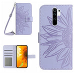 Skin Feel Custodia per cellulare in pelle con motivo a fiori di sole con cordino, For Xiaomi Redmi 8 / 8A, For Xiaomi Redmi 9 / POCO M2