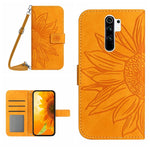 Skin Feel Custodia per cellulare in pelle con motivo a fiori di sole con cordino, For Xiaomi Redmi 8 / 8A, For Xiaomi Redmi 9 / POCO M2