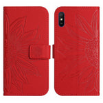 Skin Feel Custodia per cellulare in pelle con motivo a fiori di sole con cordino, For Xiaomi Redmi 9A / 9i, For Xiaomi Redmi 9C / Poco C3